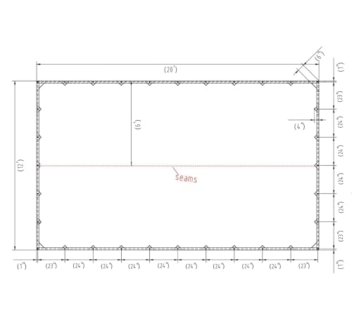Mytee Products 12' x 20' Tan Canvas Tarp 12oz Heavy Duty Water Resistant - color: Tan (1 Pc), size: 12' x 20'