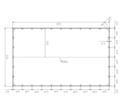 Mytee Products 12' x 20' Tan Canvas Tarp 12oz Heavy Duty Water Resistant - color: Tan (1 Pc), size: 12' x 20'