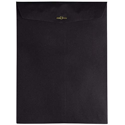 JAM PAPER 9 x 12 Open End Catalog Envelopes with Clasp Closure - Smooth Black - 25/Pack - color: Black, size: Pack of 25