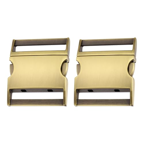 HARFINGTON Metal Quick Side Release Buckles Zinc Adjustable Quick Release Buckle Replacement Snaps Clips Clasps - color: Brushed Bronze, size: 1-1/2"(38mm)