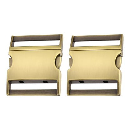 HARFINGTON Metal Quick Side Release Buckles Zinc Adjustable Quick Release Buckle Replacement Snaps Clips Clasps - color: Brushed Bronze, size: 1-1/2"(38mm)