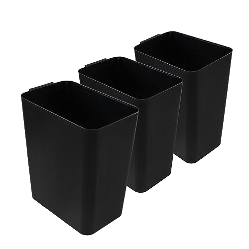 Zopnny 3 Pack 4.5 Gallon Plastic Waste Container, Trash Can Wastebasket, Black Garbage Container Bin for Under Desk, Office, Bathroom - color: Black