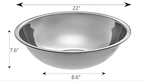Stainless Steel Mixing Bowl for Commercial and Home Kitchen (30qt) - size: 30 Quart