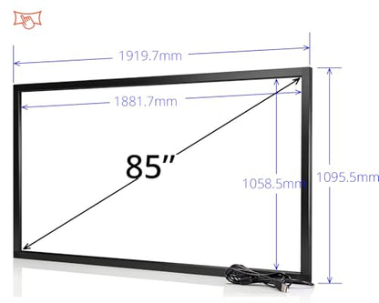 Chengying 85 inch Multi-Touch Infrared Touch Frame - IR Touch Panel - 85" Infrared Touch Screen Overlay - USB Interface - HID Compatible - size: 85 inch