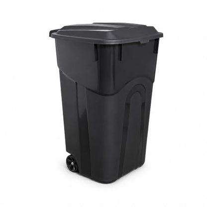 45 Gallon Outdoor Trash Can with Wheels, Heavy Duty Garbage Bin for Patio - size: 45 Gallon