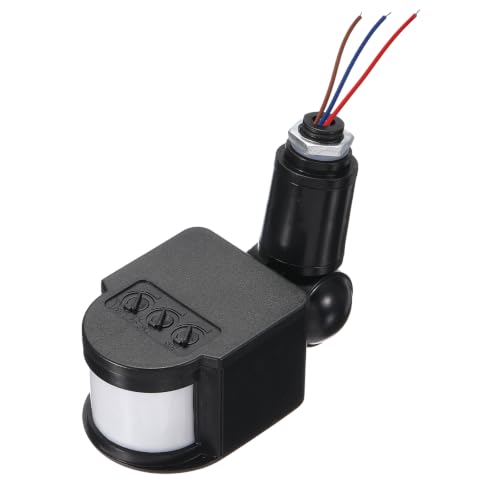 Outdoor Motion Sensor, Infrared PIR Motion Detector - Black - color: Black, size: 0.6" Hole
