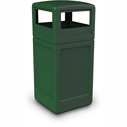 Commercial Zone-73295399 PolyTec 42 Gallon Square Waste Container with Dome Lid Color: Green - color: Green