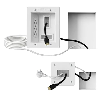 Mount-It! in-Wall TV Cable Concealer Kit with Recessed Power – Triple Outlet, 9ft Cord, and Hand Saw – Easy, Safe Cable Management for Organized TV and Home Theater Setups - style: Triple Outlet – 9ft Extension Cord