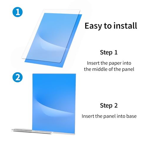 Acrylic Sign Holder 8.5 x 11 Inch, 3 Pack Clear Double-Sided T-Shape Tabletop Display Stands for Menus, Flyers, Signs, and Photos - size: 3 Pack 8.5x11