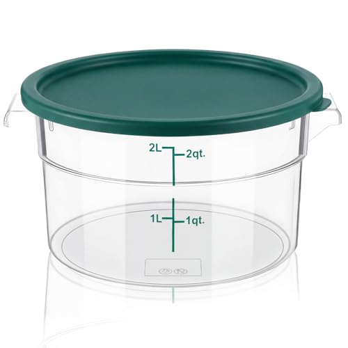 Ziliny 1 Pcs 2 Qt Dough Proofing Container with Lid and Green Scale, Green - color: Green, size: 2 Qt