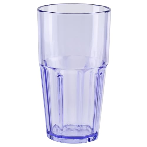 G.E.T. Bahama Heavy-Duty Shatterproof Faceted Tumbler (Set of 4) 22 Ounce Blue | For Restaurants and Home, Dishwasher Safe, BPA Free