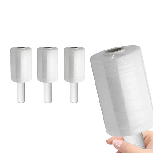5" x 1000' Roll -80 Gauge Thick + Hybrid Technology with Dispenser,3 Pack Stretch Packing Wrap, Plastic Pallet Shrink Film, Clear (SF18003) (3 Pack) - size: 3 PACK