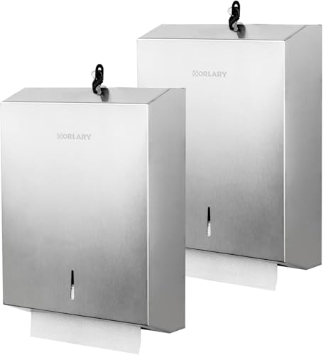 Gorlary Commercial Paper Towel Dispenser Wall Mount, Silver - color: Silver, size: 500 Sheets – Set