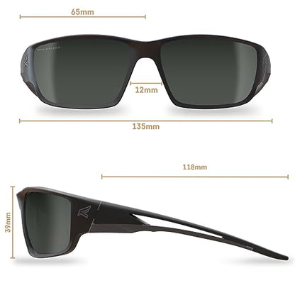 EDGE Kazbek Wrap-Around Safety Glasses, Anti-Scratch, Non-Slip, UV 400, Military Grade, ANSI/ISEA & MCEPS Compliant - color: Black Frame
