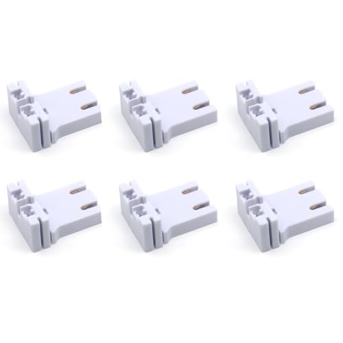 6 Pcs U-Shaped T8 T12 Fluorescent Light Socket Holder Medium Bi-Pin Sockets for LED Lamps Replacement