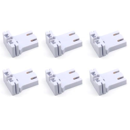 6 Pcs U-Shaped T8 T12 Fluorescent Light Socket Holder Medium Bi-Pin Sockets for LED Lamps Replacement