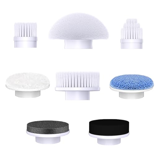 Dreazu - Replaceable Brush Heads - Scrubber Brush for Bathroom, Kitchen, Tile Grout, Bathtub, Shower, Sink, Toilet & Car Cleaning - color: Black & White