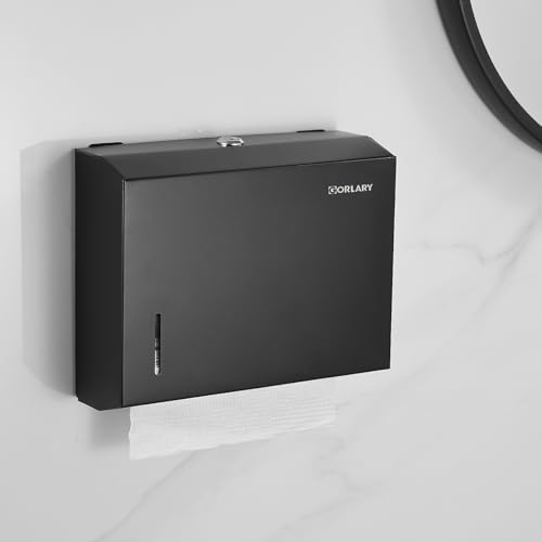 Gorlary Commercial Paper Towel Dispenser Wall Mount, Matte Black - color: Black, size: 200 Sheets – Small
