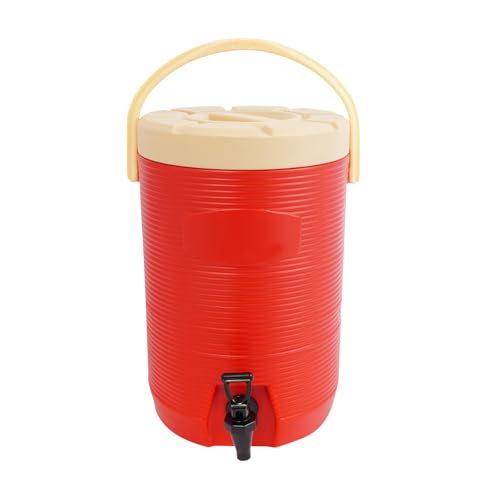 Stainless Steel Beverage Dispenser Insulated Container with Faucet Cooler with Drink Dispensers Cold and Hot Drink Dispenser for Milk Tea, Juice, Coffee 4.49 Gal Capacity (Red) - color: Red, size: 17L