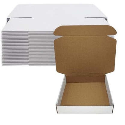 9x8x2 inch Shipping Boxes Set of 25, White Corrugated Cardboard Mailer Box - size: 9x8x2-25 Pack