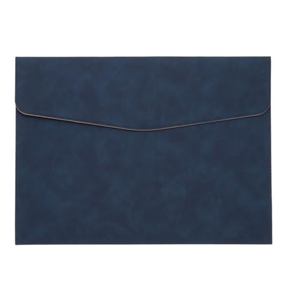 PATIKIL PU Leather A4 File Folder, Document Holder Filing Organizer Portfolio Envelope Folder Case with Snap Closure for Letter Receipt, Blue - color: Blue