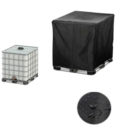IBC Tote Cover 250 Gallon, Heavy Duty Waterproof IBC Tote Lid, Rain Barrel Cover, Water Tank Cover, Water Tote Cover, IBC Cover(Black,330 Gallon) - color: Black, size: 330 Gallon