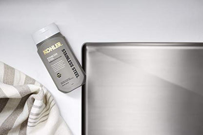 KOHLER K-23729-NA Stainless Steel Cleaner, Kitchen & Bathroom Cleaner, Polish & Protect Sinks & Other Surfaces, 8 FL Oz - size: 8 Fl Oz (Pack of 1)