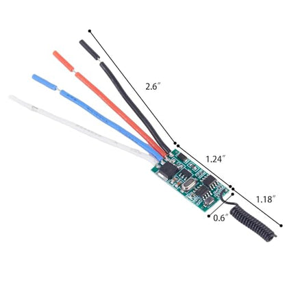 4 Way Mini Wireless Light Switch Kit,DC5V-30V 3A Relay - size: 5V-30V-3A-4Way-Mini Switch