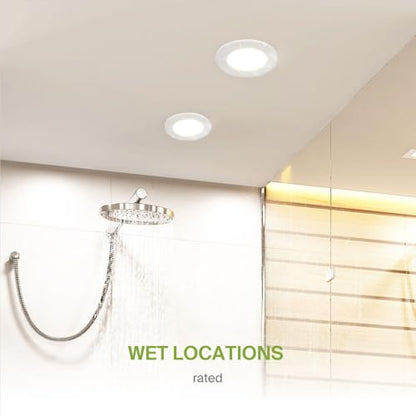 ASD 24 Pack Retrofit LED Recessed Lighting 6 Inch, 5CCT Wafer Lights - color: White Flat, size: 24 Pack