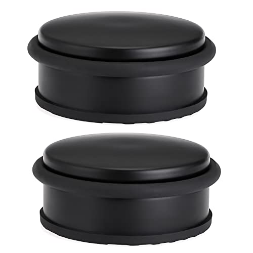 Sumnacon 2Pcs Heavy Duty Door Stoppers No Drill, Sturdy Stainless Steel Floor Door Stops with Anti-Skid Rubber - Decorative Metal Doorstops for Home Office Commercial Industrial, Black