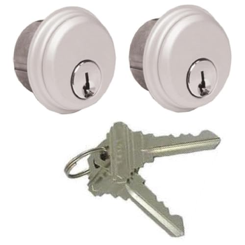 Pacific Doorware Storefront Door Mortise Lock Cylinder, Aluminum, 2 Pack - color: Aluminum Silver, size: 2 Pack, style: Keyed Cylinder