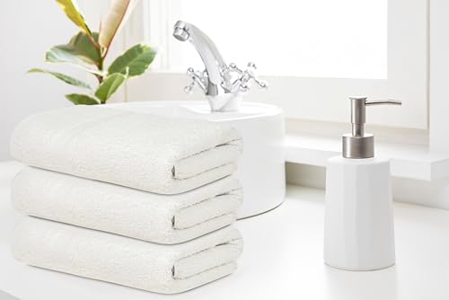 ZUPERIA White Bath Towels Bulk 24 Pack (24 x 48 Inches) - 100% Cotton Economy Light Weight Towels for Commercial Use - Quick Dry, Ultra-Soft, and Absorbent Bulk Towels - size: 24"x48" - Pack of 24