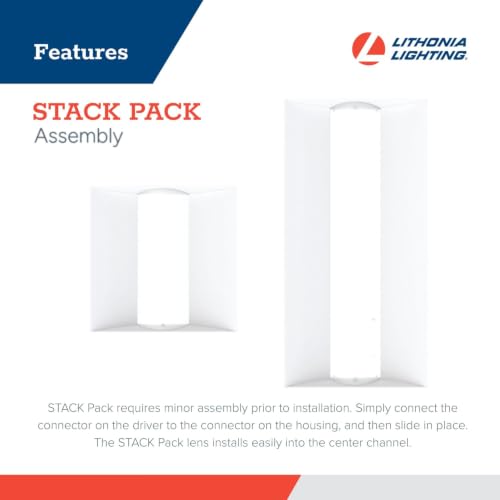 Lithonia Lighting Stack Switch 2x2 LED Troffer Light, Adj Brightness, 4-Pk
