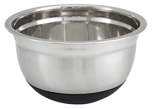 Winco 8 qt Stainless Steel Mixing Bowl - size: 8 Quart, style: Silicone Base