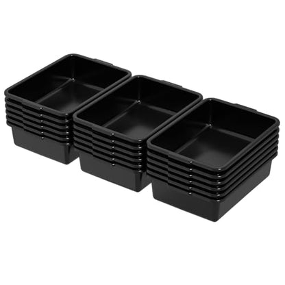 8 L Small Commercial Food Service Bus Tubs Bins, Black, 18 Packs - size: 8 L