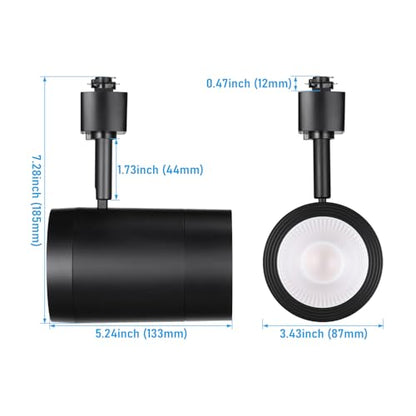 LEONLITE 4-Pack Retail Pro Series 17.5W H Track Lighting Heads, 5CCT, Black - color: Black-5CCT(2700K/3000K/3500K/4000K/5000K)