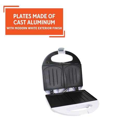 IMUSA 2 Slot Electric Sandwich Maker for Breakfast Nonstick, White - size: 2 Slot, style: Sandwich