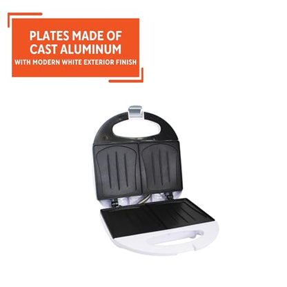 IMUSA 2 Slot Electric Sandwich Maker for Breakfast Nonstick, White - size: 2 Slot, style: Sandwich