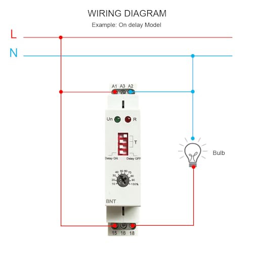 BNT 10A Dual Function Timer Relay Delay On Delay Off Relay AC230V&DC24V Time Relay
