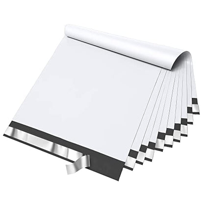 Fuxury 12x15.5" Poly Mailers 100Pcs,Sturdy Shipping Bags for Clothing,White - color: White, size: 12x15.5" 100pcs