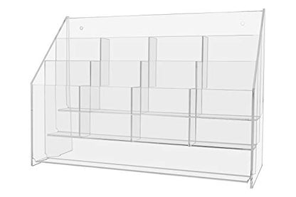 Brochure Holder Multi Tier 12 Pocket for 4"W Trifolds and Menus