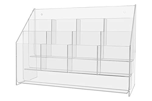 Brochure Holder Multi Tier 12 Pocket for 4"W Trifolds and Menus