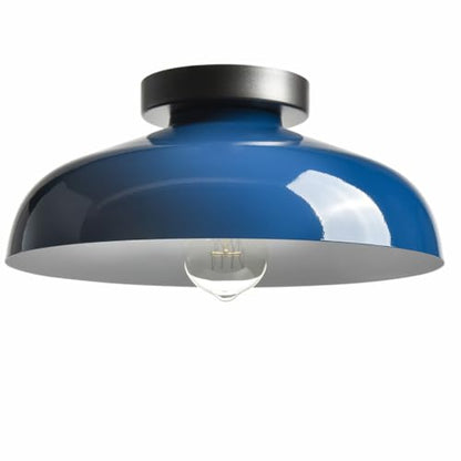 DIRYZON Industrial Blue Semi Flush Mount Ceiling Light, 12-Inch - color: Blue