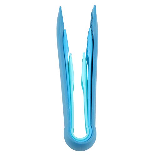 3 Sizes Toaster Tongs, Blue Multifunctional Bread Clip Anti Slip Food Clamps Heat Resistant Kitchen Baking Tools Space Saving Modern Utensils Gifts for Toaster Salad BBQ Vegetable Home Restaurant - color: Blue