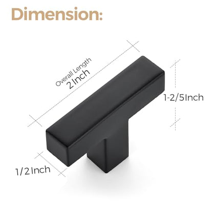 Ravinte Matte Black Cabinet Handles Square Pulls Single Hole 10 Pack - size: Single Hole