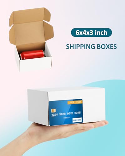 Shipping Boxes 6x4x3 inches Small Mailing Boxes 50 Pack White Cardboard Corrugated Box Mailers - size: 6x4x3 inch