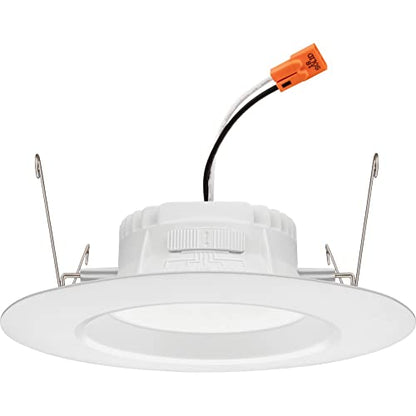 Juno 5"/6" Inch LED Recessed Lighting, RetroBasics Series LED Downlight Trim Kit, Regressed 5"/6" Ceiling Light with 5-in-1 Switchable White Color, 860 Lumens, Baffle Trim, Matte White - color: Switchable White, size: 5/6-Inch, style: Standard | Non-Adjus