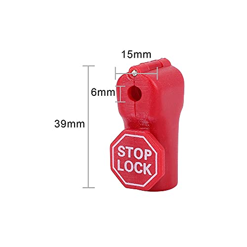 Peg Hook Locks - 100pcs Plastic Stop Locks, Anti-Theft, Red