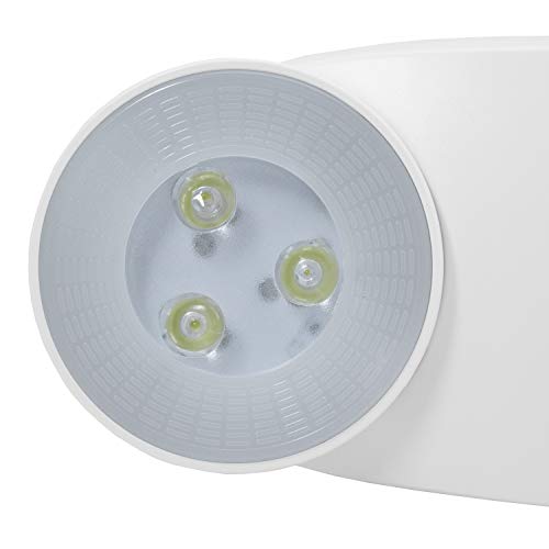 LFI Lights® High Output Emergency Light, UL 924 Listed, 650 Lumens, White, 120/277VAC Hardwired with Battery Backup, Two Adjustable LED Heads, Wall or Ceiling Mount, EL-M2HO - size: 1 Pack
