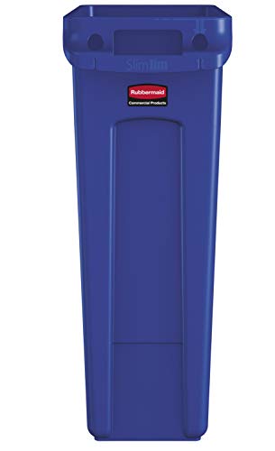 Rubbermaid Commercial Products Slim Jim Can, Blue, 23-Gal, Pack of 4 - color: Blue, size: 23 Gal